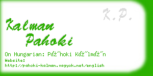 kalman pahoki business card